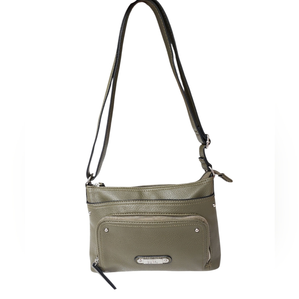NICOLE MILLER New York Cameron Crossbody Bag in Olive Green EUC